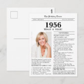 1956 Newspaper Birthday  Briefkaart (Voorkant / Achterkant)