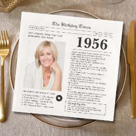 1956 Newspaper Birthday Paper Napkin Servet