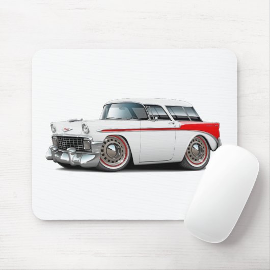 1956 Nomad White-Red Car Muismat (Met muis)