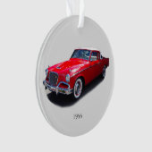 1956 rode klassieke acrylsierwagen ornament (voorkant)