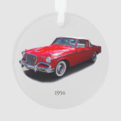 1956 rode klassieke acrylsierwagen ornament (achterkant)