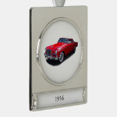 1956 rode klassieke automerk verzilverd banner ornament (Rechts)