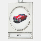 1956 rode klassieke automerk verzilverd banner ornament (Links)