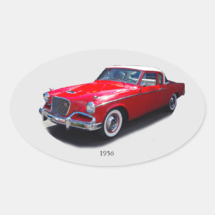 1956 rode klassieke autosticker ovale sticker
