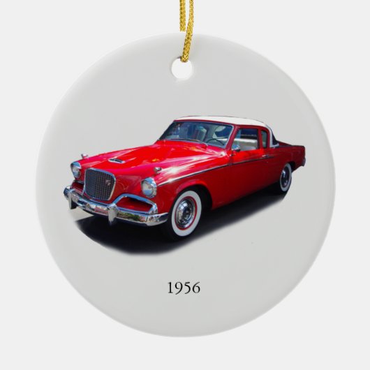 1956 rode klassieke autoversiering keramisch ornament (Voorkant)