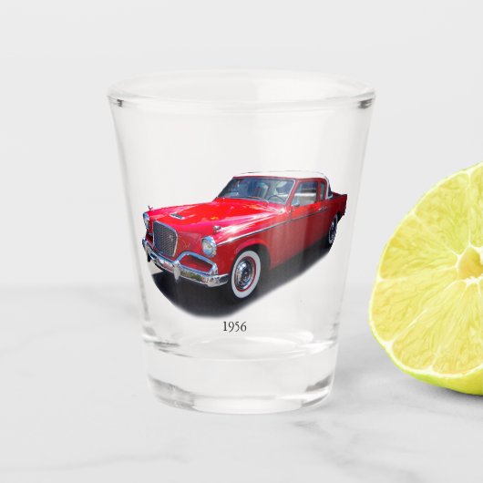 1956 Rood klassiek autoschotglas Shot Glas (Voorkant)