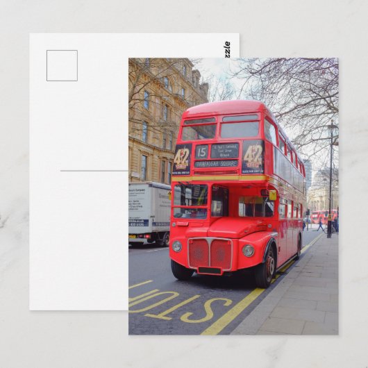 1956 Routemaster Bus, Londen Briefkaart Verenigd K (Voorkant / Achterkant)