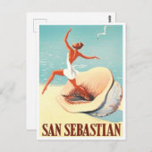 1956 San Sebastian Spanje vintage-reis Briefkaart (Voorkant / Achterkant)