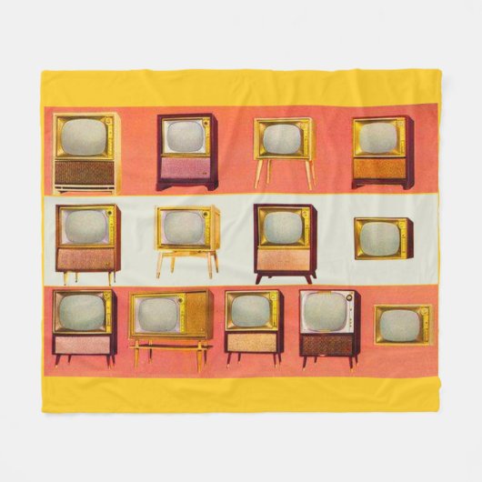 1956 televisietoestellen afdrukken fleece deken (Voorkant (Horizontaal))