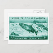 1956 Wildlife Conservation, Salmon Briefkaart (Voorkant / Achterkant)