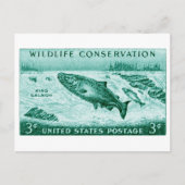 1956 Wildlife Conservation, Salmon Briefkaart (Voorkant)