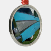 1957 57 Blue Chevy Bel Air Kerstannament Metalen Ornament (Rechts)