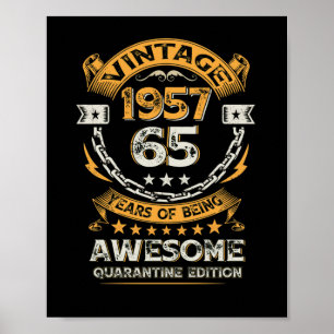  1957 65e verjaardag 65 jaar oud poster