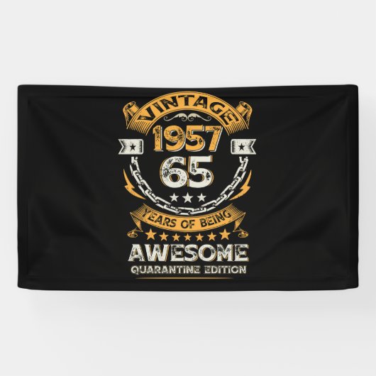  1957 65e verjaardag 65 jaar oud spandoek (Horizontaal)