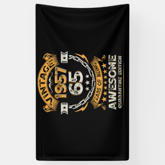  1957 65e verjaardag 65 jaar oud spandoek (Verticaal)