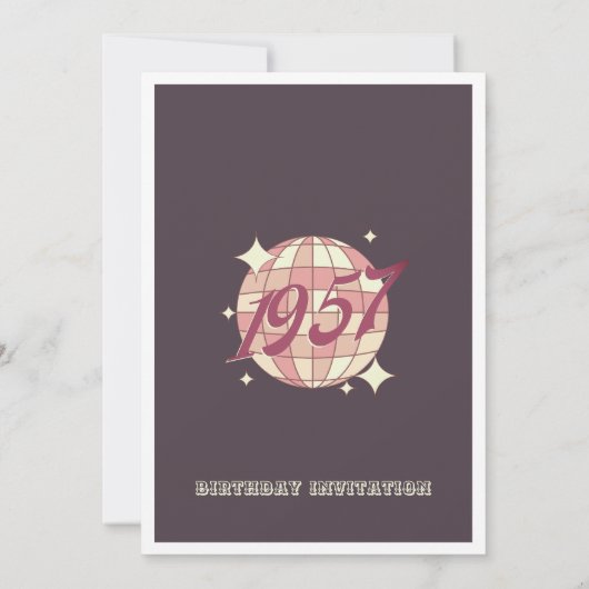 1957 67e 68e verjaardag retro Uitnodiging (Achterkant)