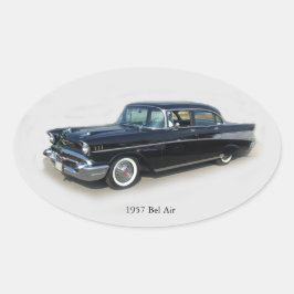 1957 Bel Air 4 Deursticker Ovale Sticker
