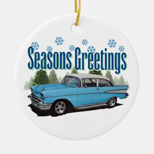1957 Bel Air Season's groeten Keramisch Ornament (Voorkant)
