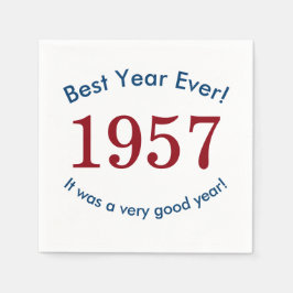 1957 ♥ Beste jaar ooit! 60e verjaardag papieren se Servet