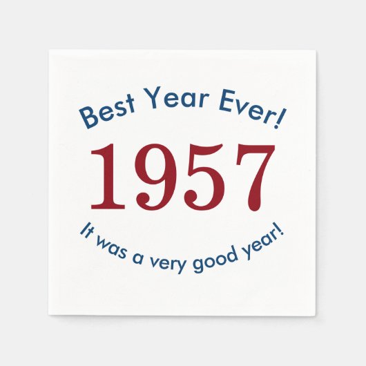 1957 ♥ Beste jaar ooit! 60e verjaardag papieren se Servet (Voorkant)