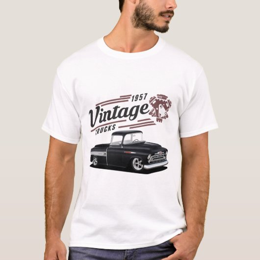  1957 Black Street Truck T-shirt (Voorkant)