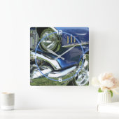 1957 blauwe Chevy Custom-auto, witte nummers Vierkante Klok (Huis)