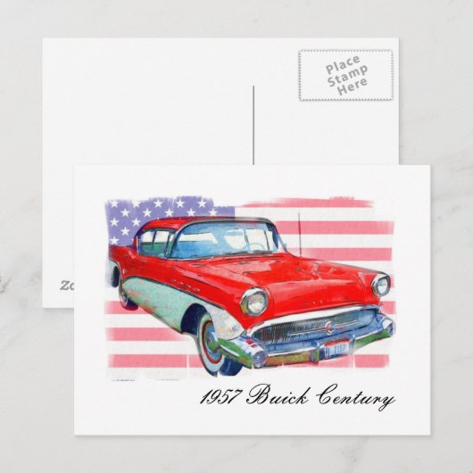 1957 Buick Century Briefkaart (Voorkant / Achterkant)