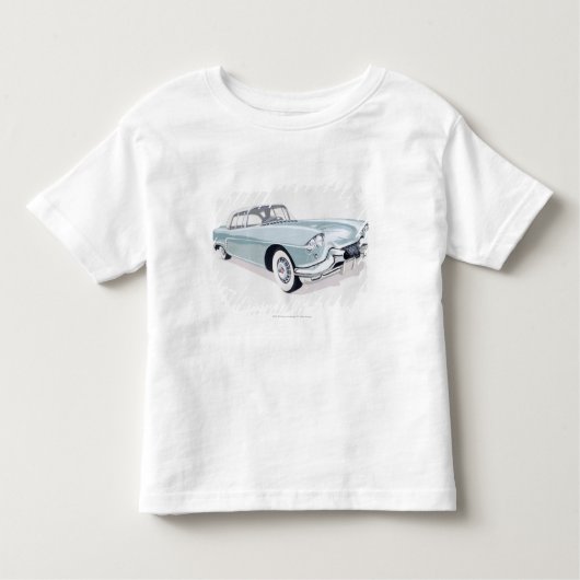 1957 Cadillac met silhouet van de bestuurder binne Kinder Shirts (Voorkant)