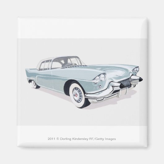 1957 Cadillac met silhouet van de bestuurder binne Magneet (Voorkant)