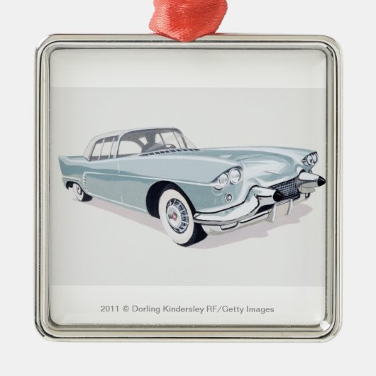 1957 Cadillac met silhouet van de bestuurder binne Metalen Ornament (Voorkant)