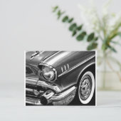 1957 Chevrolet Bel Air Black & White Briefkaart (Staand voorkant)