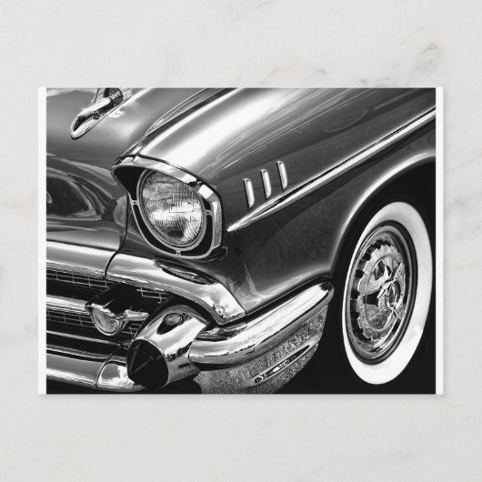 1957 Chevrolet Bel Air Black & White Briefkaart (Voorkant)