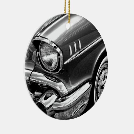 1957 Chevrolet Bel Air Black & White Keramisch Ornament (Rechts)