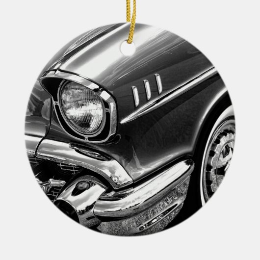 1957 Chevrolet Bel Air Black & White Keramisch Ornament (Voorkant)