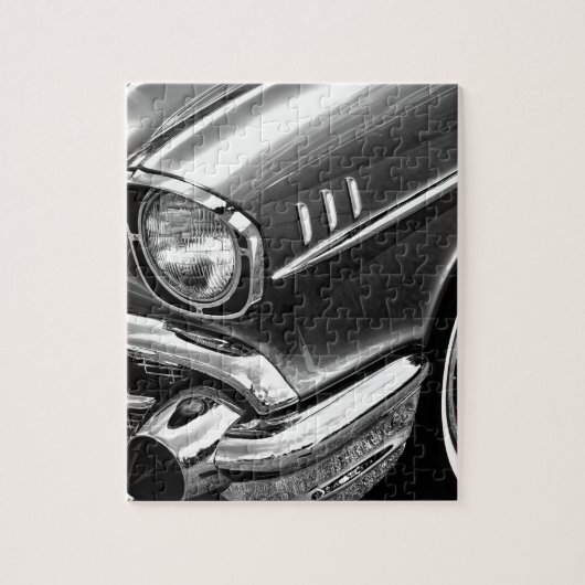 1957 Chevrolet Bel Air Black & White Legpuzzel (Verticaal)