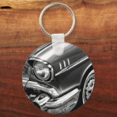 1957 Chevrolet Bel Air Black & White Sleutelhanger (Voorkant)