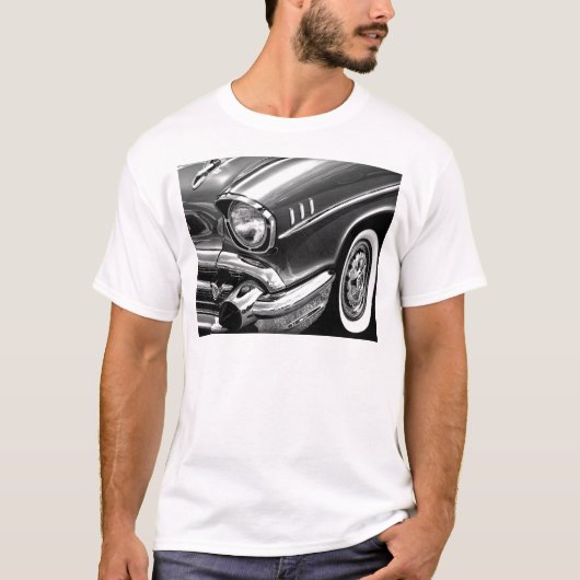 1957 Chevrolet Bel Air Black & White T-shirt (Voorkant)