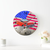 1957 Chevrolet Bel Air Classic Car and US Flag Grote Klok (Huis)