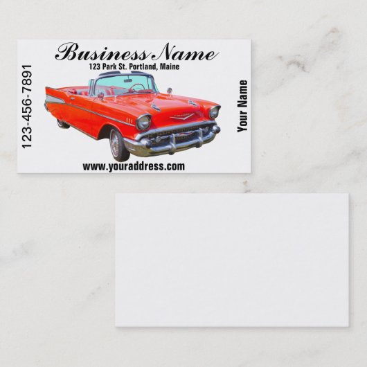 1957 Chevrolet Bel Air Converteerbare Antiek auto Visitekaartje (Voorkant / Achterkant)