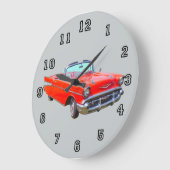 1957 Chevrolet Bel Air Convertible Antiek Auto Grote Klok (Hoek)