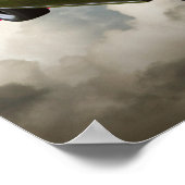 1957 Chevrolet Bel Air en Amerikaanse vlag Poster (Hoek)