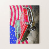 1957 Chevrolet Bel Air en de Amerikaanse vlag Legpuzzel (Verticaal)