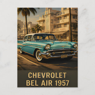 1957 Chevrolet Bel Air Klassieke Amerikaanse Auto Briefkaart