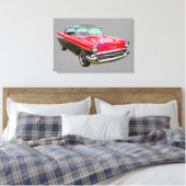 1957 Chevrolet Bel Air Klassieke auto Canvas Afdruk (Insitu (Slaapkamer))