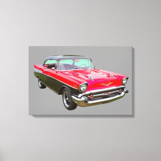 1957 Chevrolet Bel Air Klassieke auto Canvas Afdruk (Voorkant)