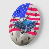 1957 Chevrolet Bel Air met Amerikaanse vlag Grote Klok (Hoek)
