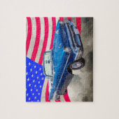 1957 Chevrolet Bel Air met Amerikaanse vlag Legpuzzel (Verticaal)
