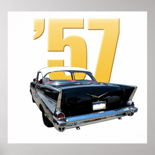1957 Chevrolet Bel Aire Rear Uitzicht Poster (Voorkant)