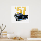 1957 Chevrolet Bel Aire Rear Uitzicht Poster (Keuken)