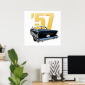 1957 Chevrolet Bel Aire Rear Uitzicht Poster (Thuiskantoor)